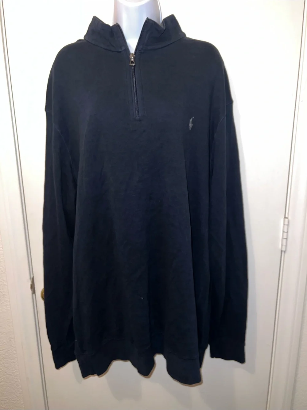 Polo by Ralph Lauren Black Quarter-Zip Hooded Sweater